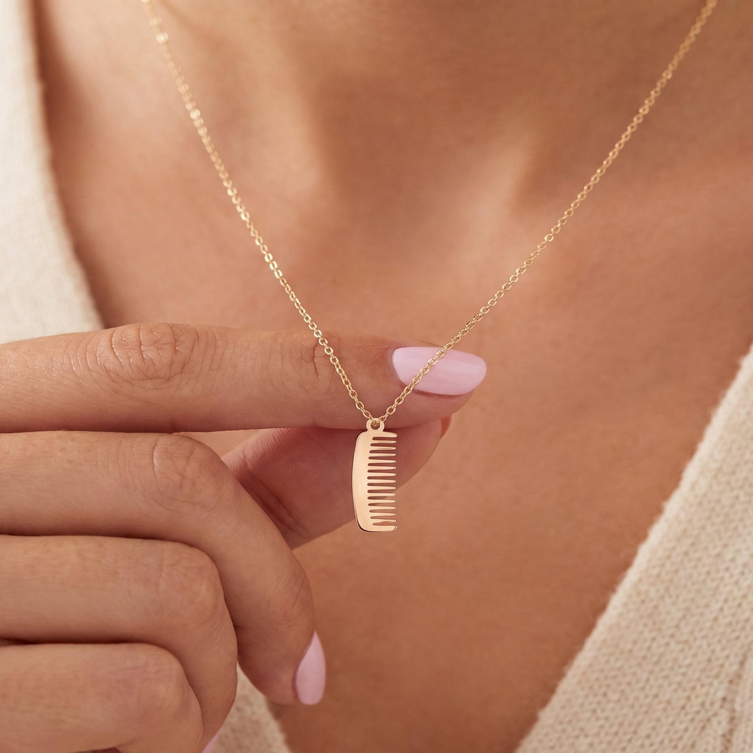 Hair Comb Necklace Charm