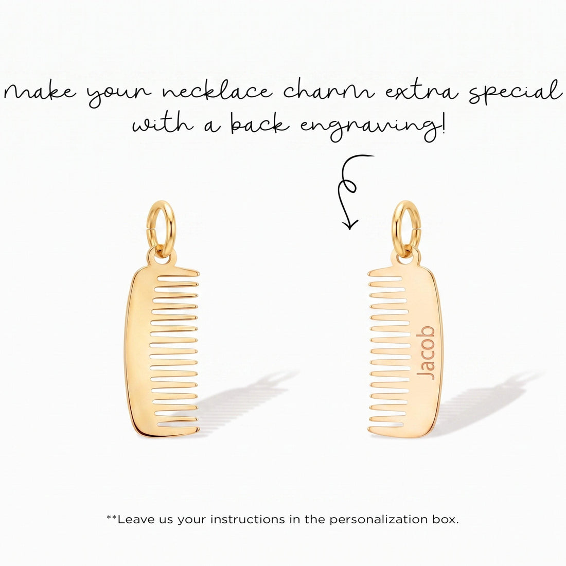 Hair Comb Necklace Charm
