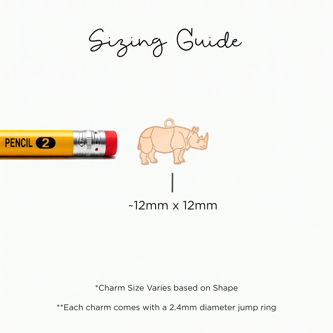 Standing Rhino Charm Pendant