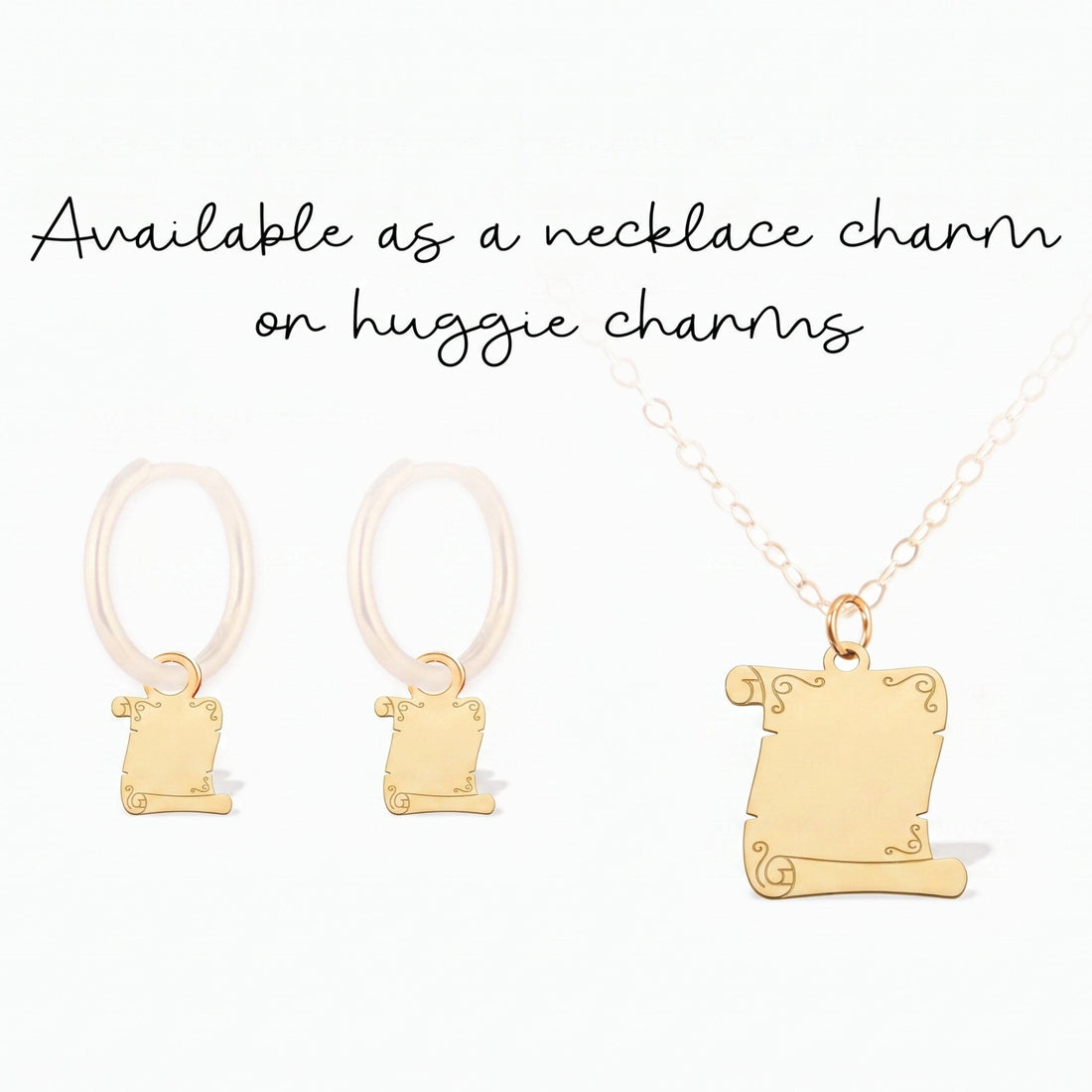 Parchment Scroll Necklace Charm
