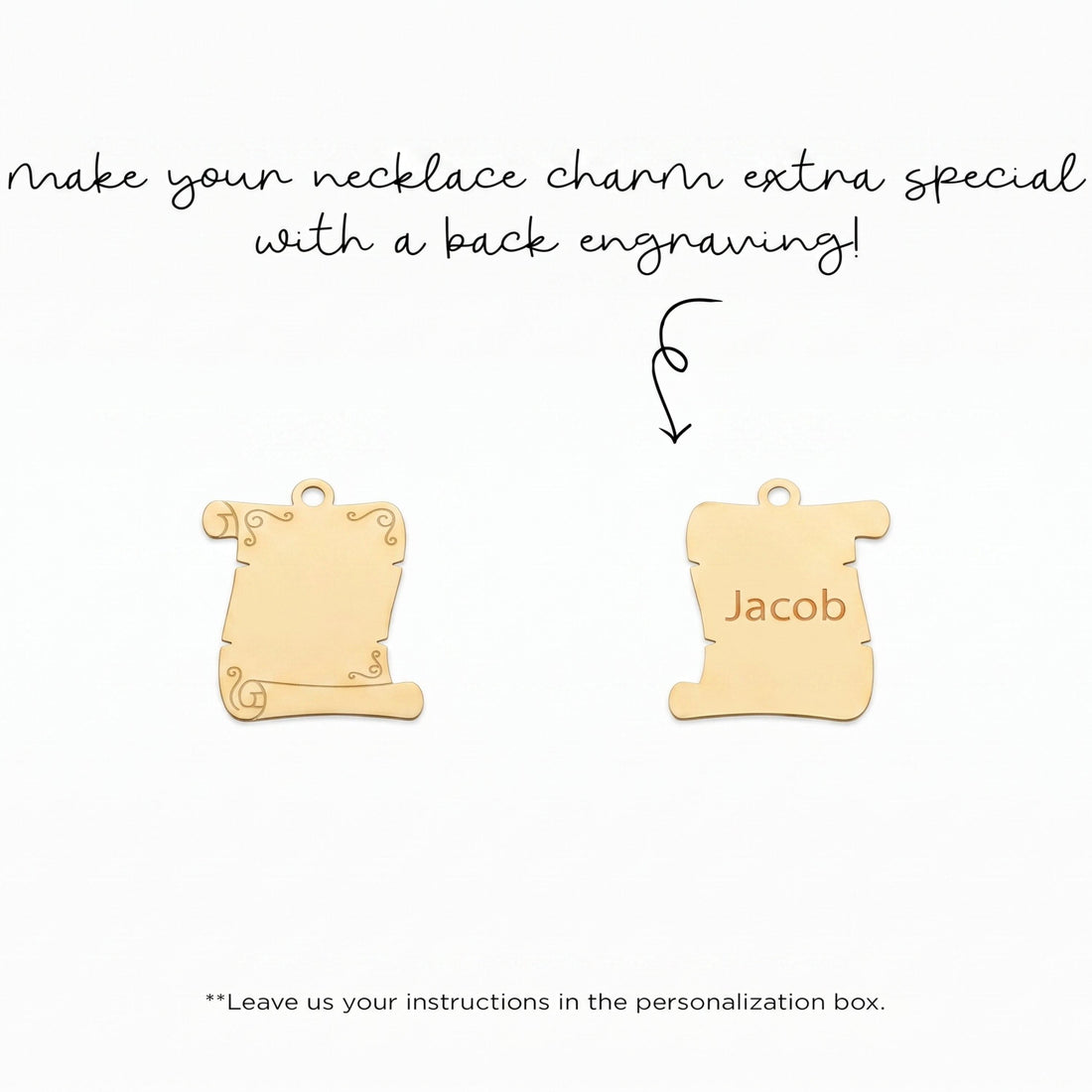 Parchment Scroll Necklace Charm