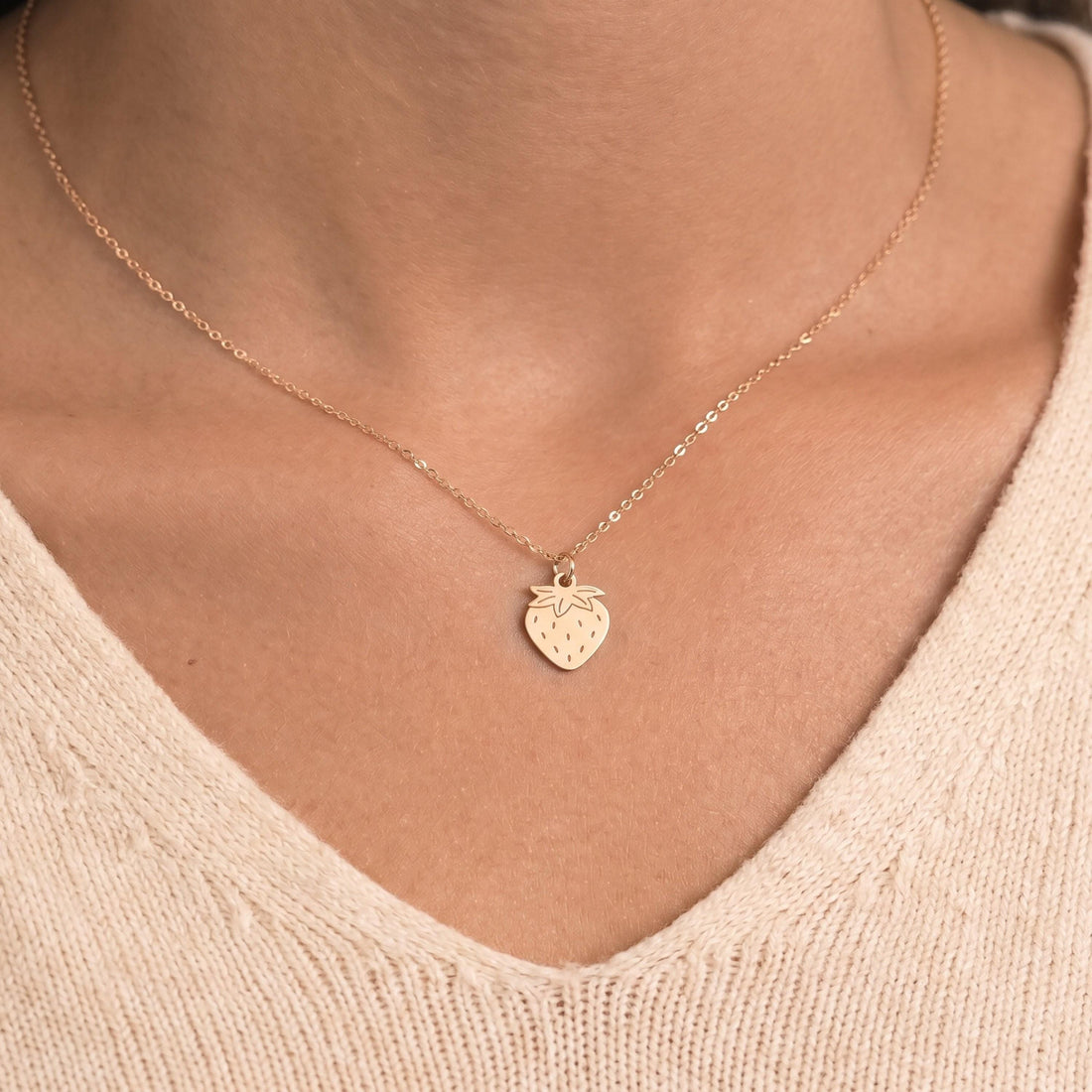 Strawberry Fruit Necklace Charm