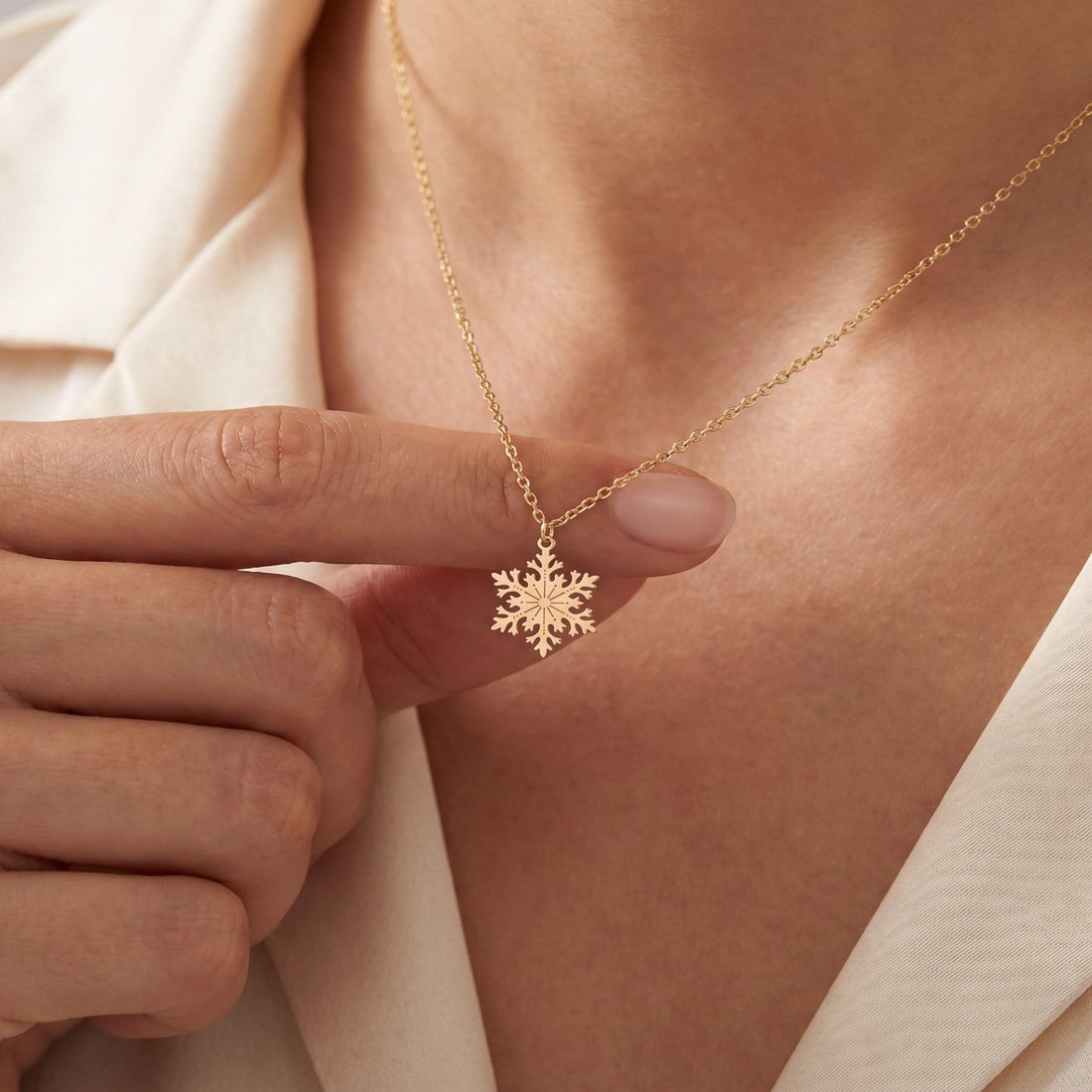 Snowflake Winter Necklace Charm