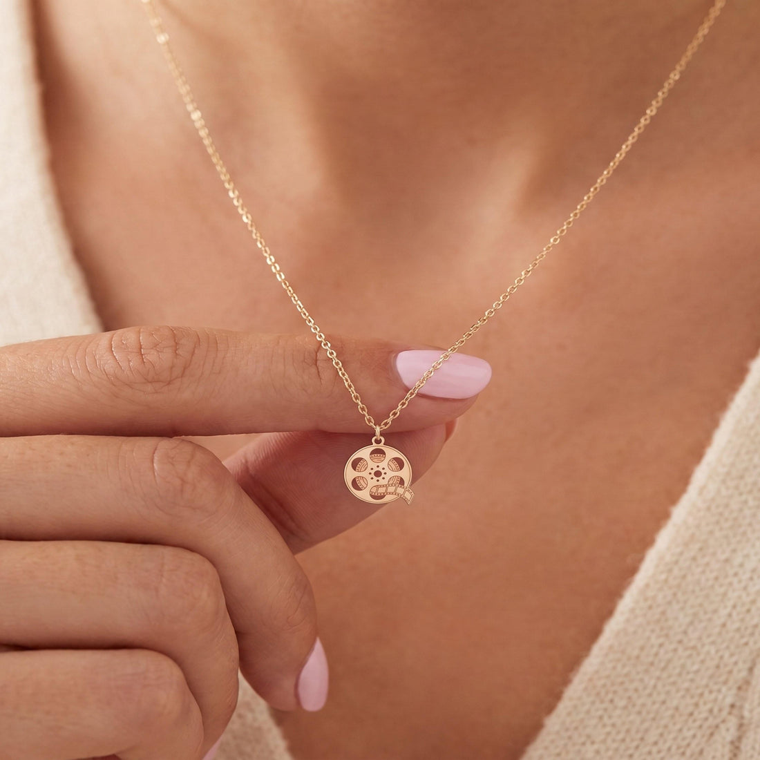Film Reel Necklace Charm