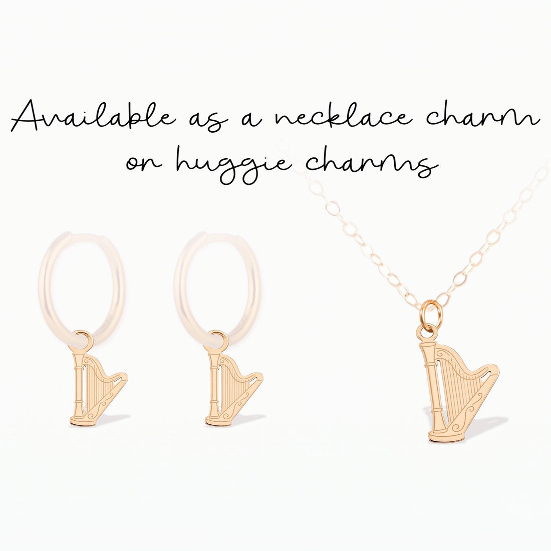 Concert Harp Necklace Charm
