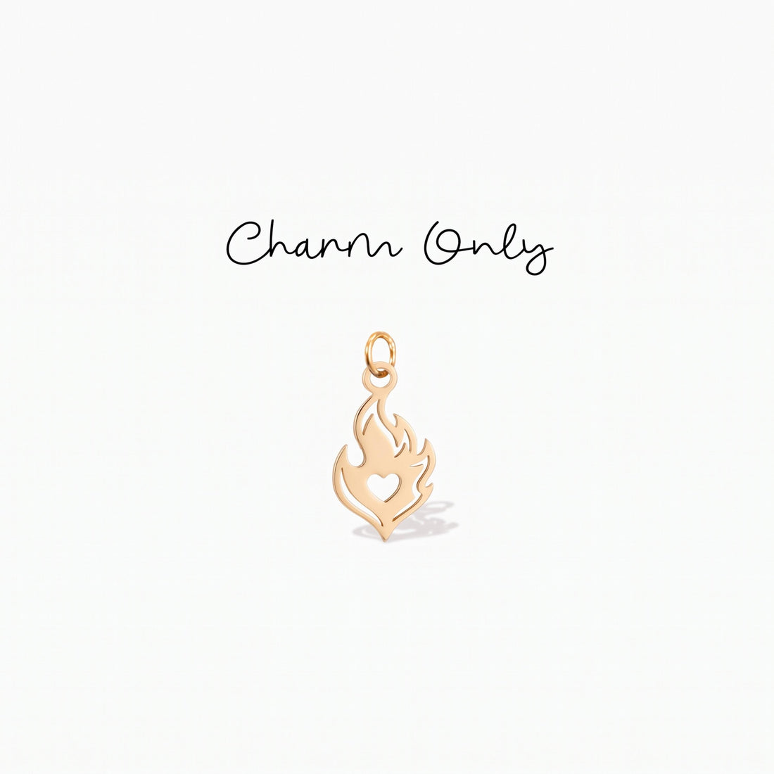 Heart Flame Necklace Charm