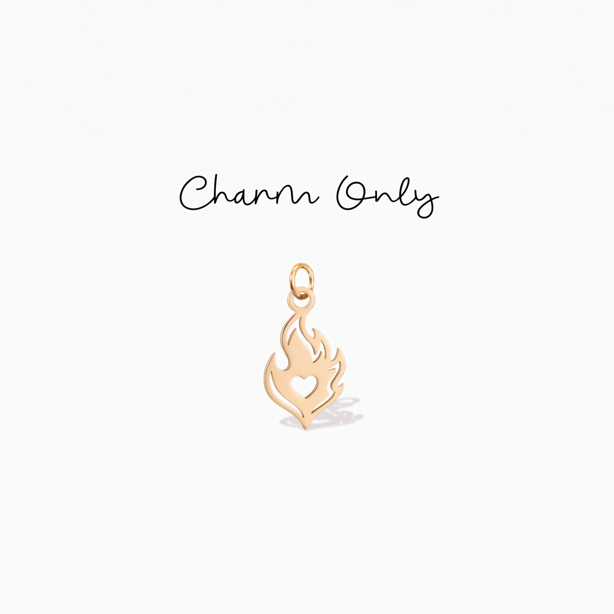 Heart Flame Necklace Charm