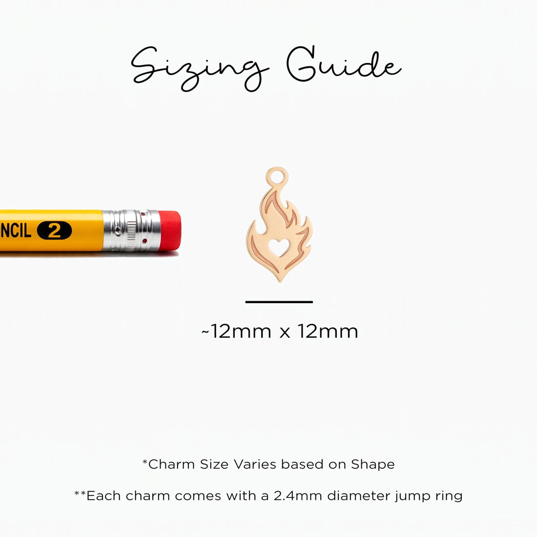 Heart Flame Necklace Charm