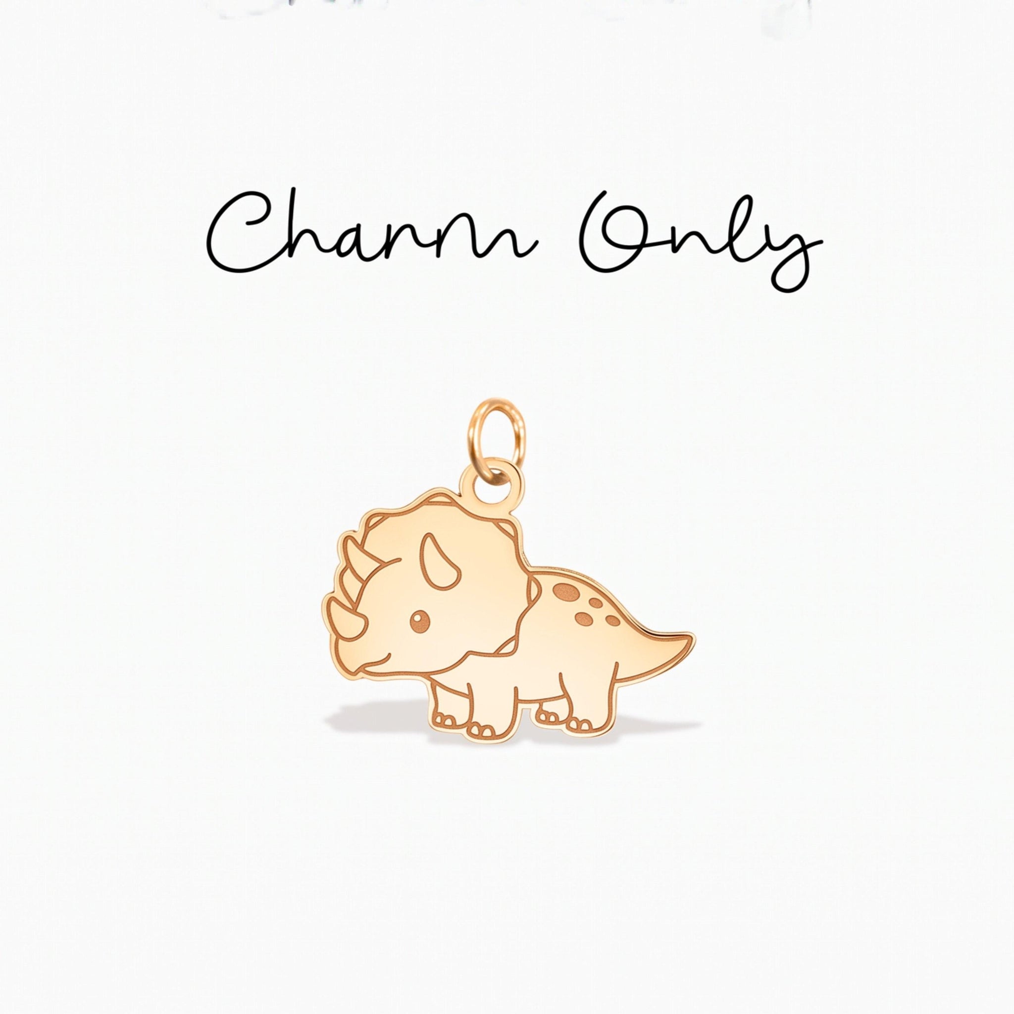 Baby Triceratops Charm Pendant