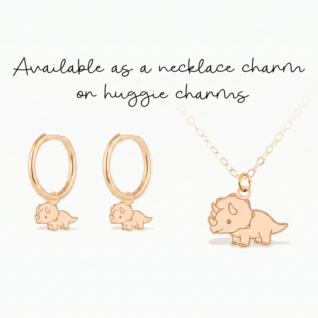 Baby Triceratops Charm Pendant