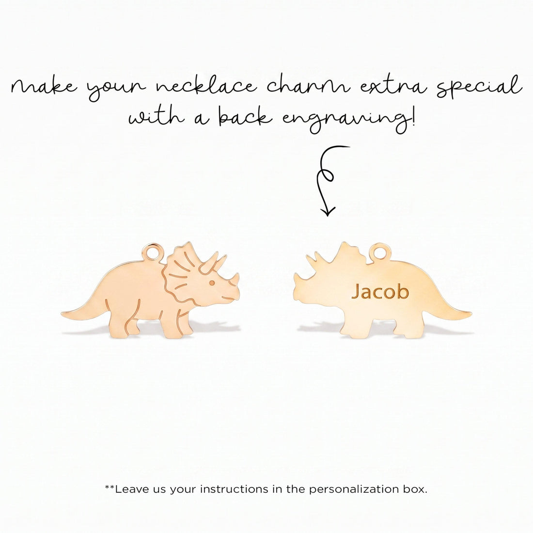 Triceratops Dinosaur Necklace Charm
