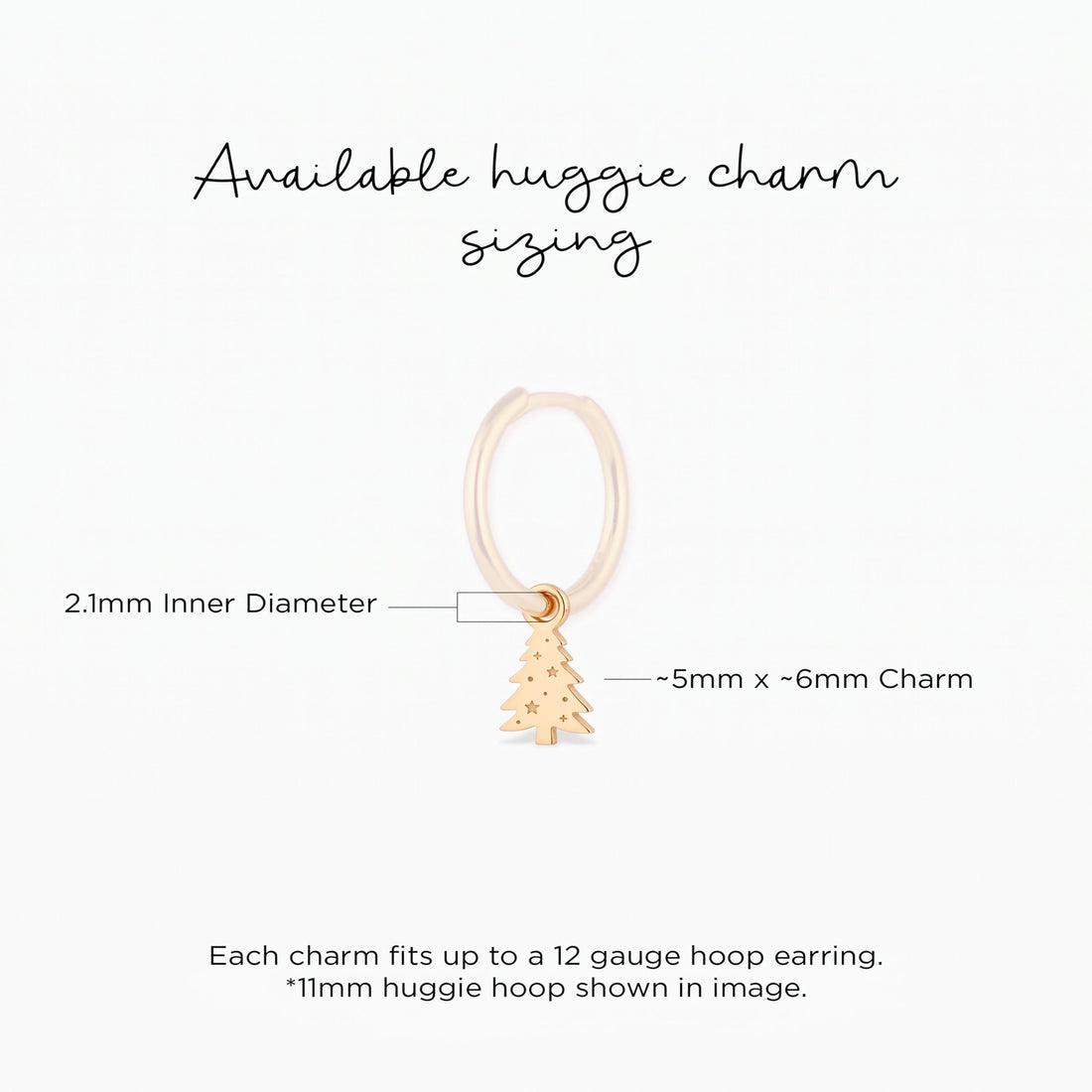 Christmas Tree Charm: Solid Gold 10K