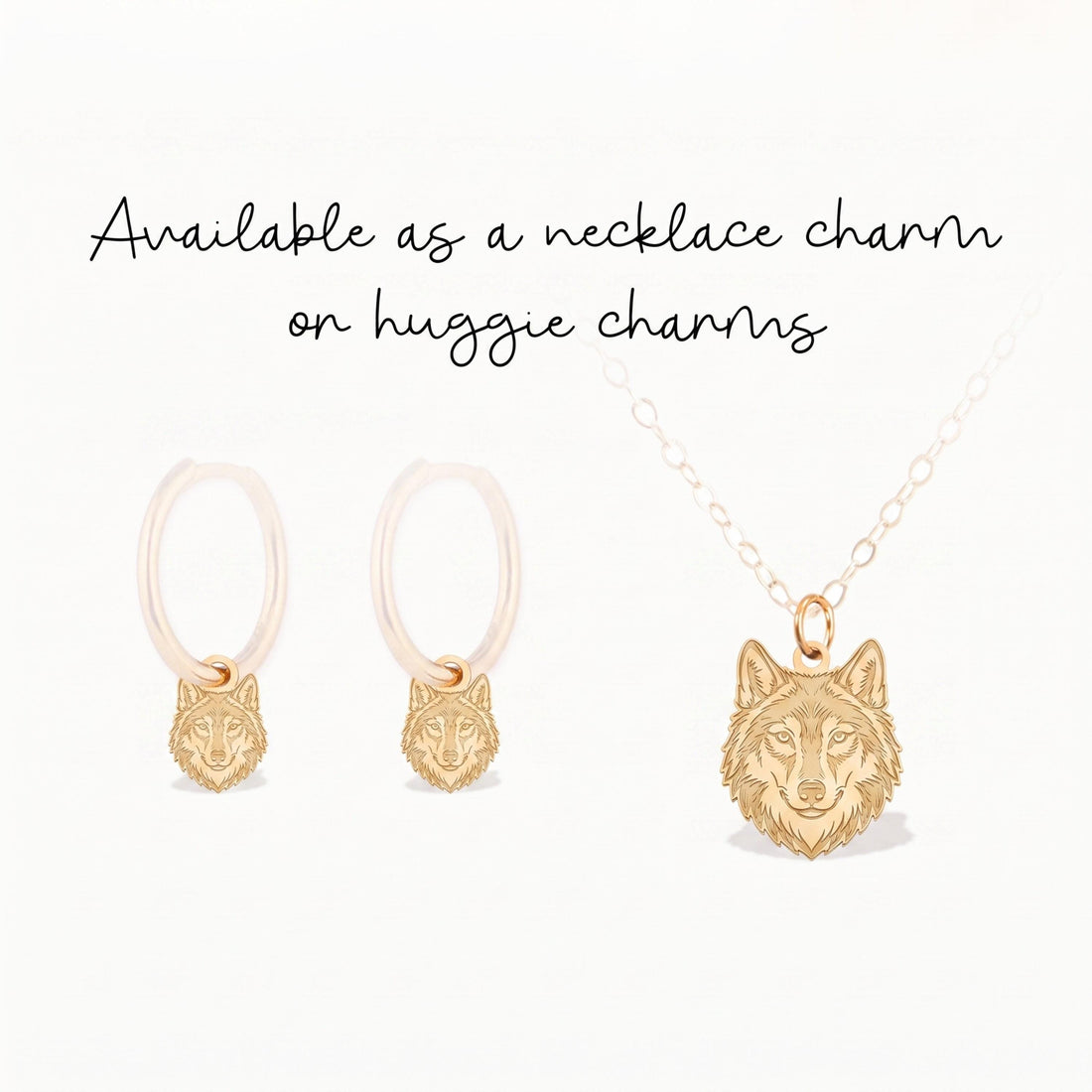 Wolf Head Necklace Charm