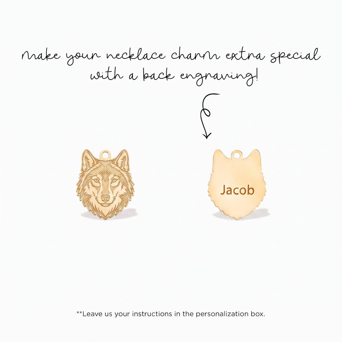 Wolf Head Necklace Charm