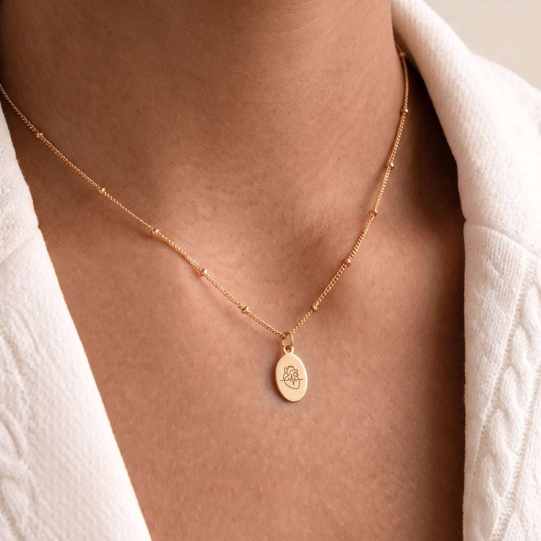 Anatomical Heart Necklace Charm