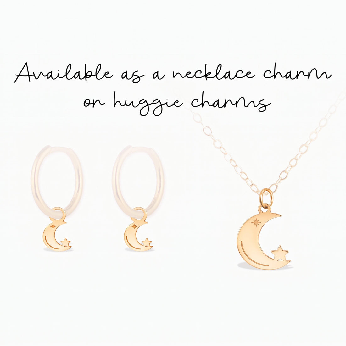 Crescent Moon Star Charm
