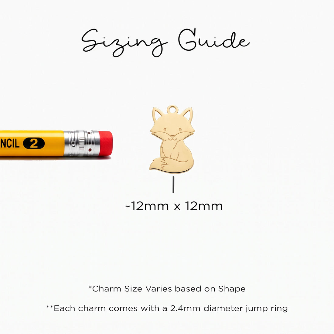 Sitting Fox Cub Necklace Charm