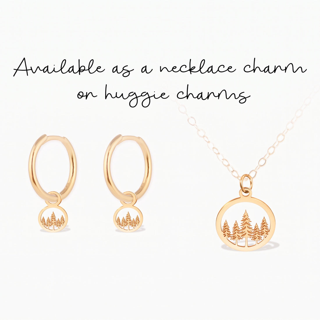 Pine Trees Necklace Charm