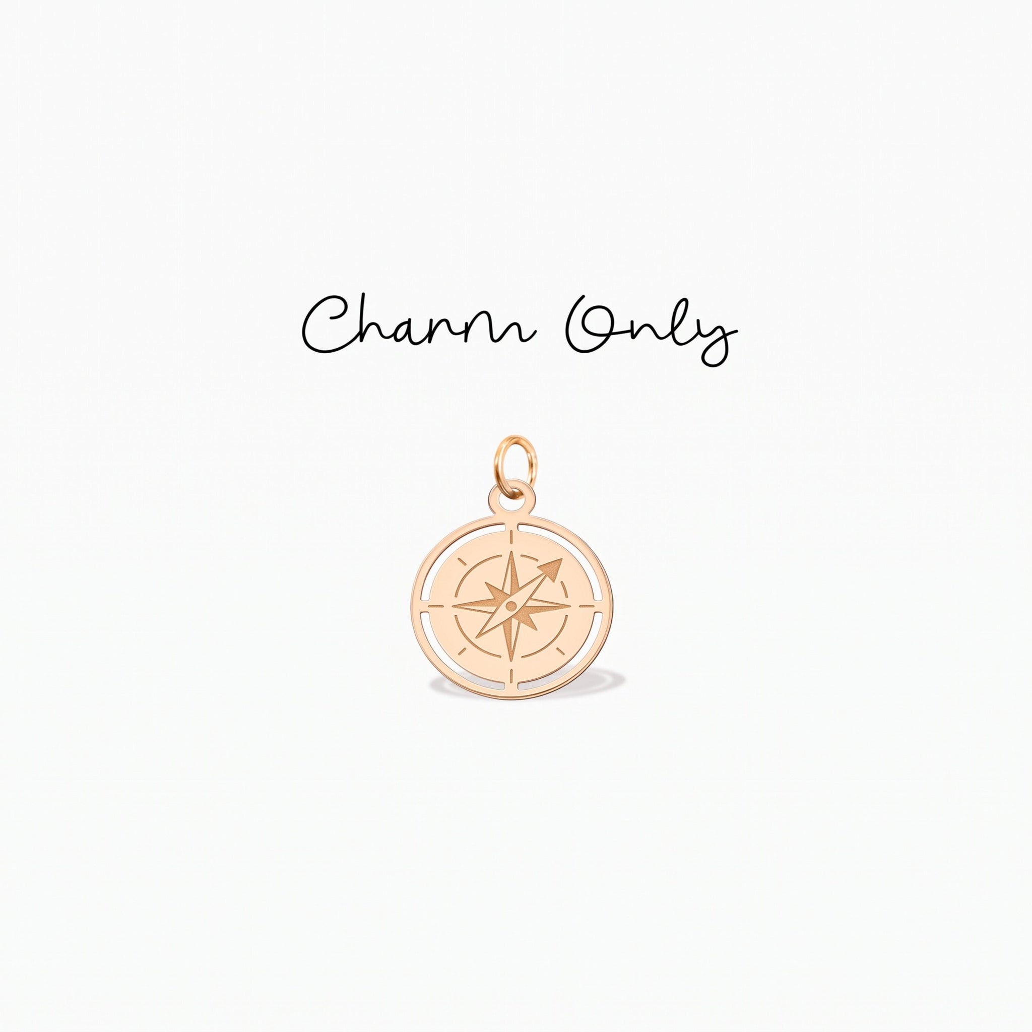 Compass Cutout Necklace Charm