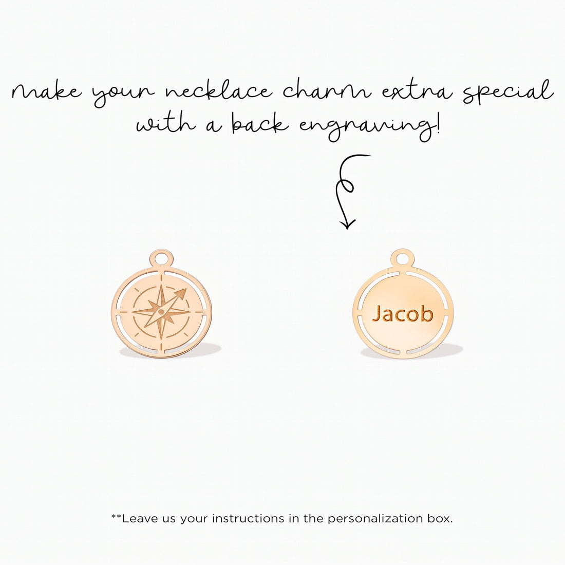 Compass Cutout Necklace Charm