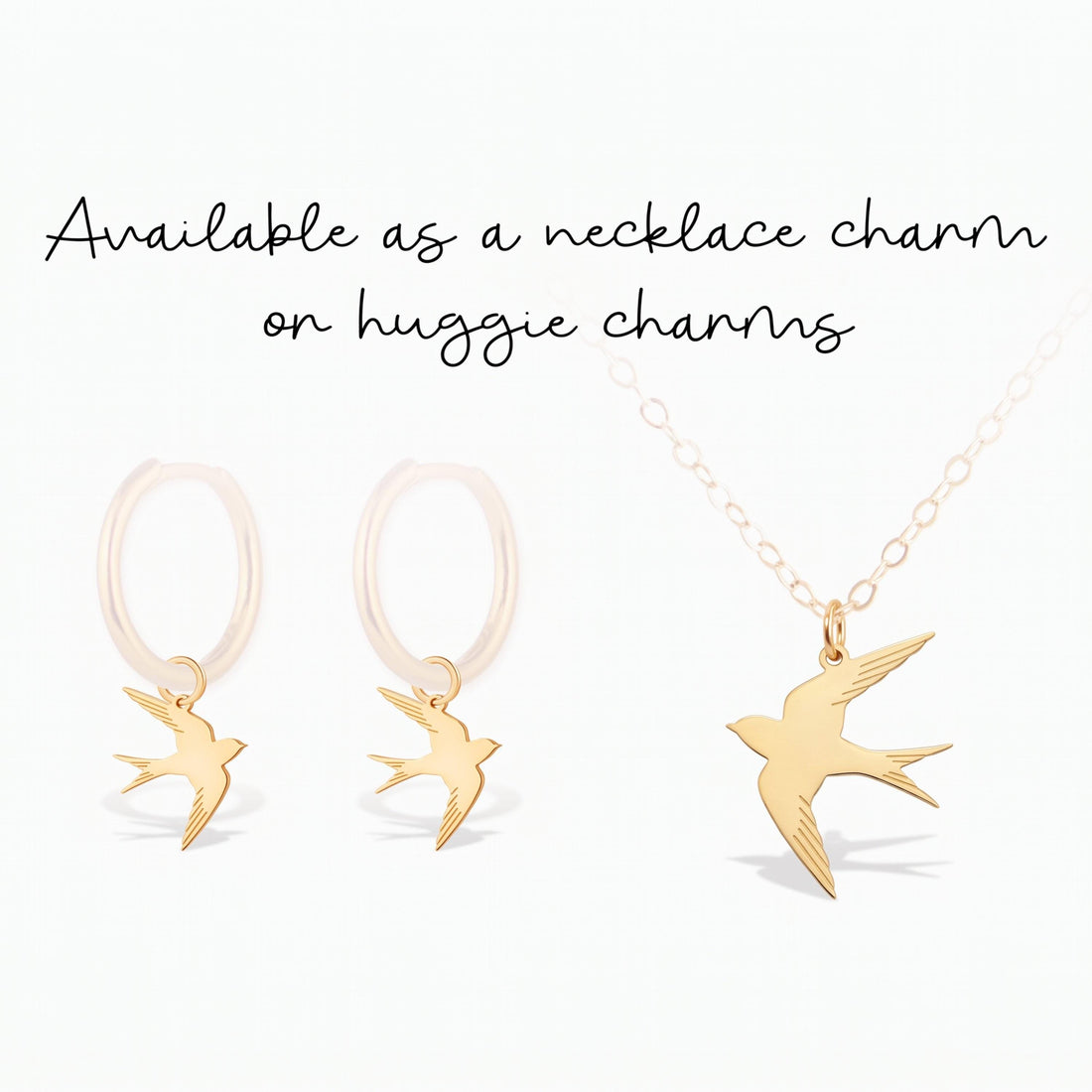 Flying Swallow Bird Charm