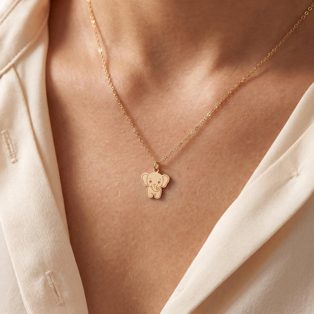 Baby Elephant Necklace Charm