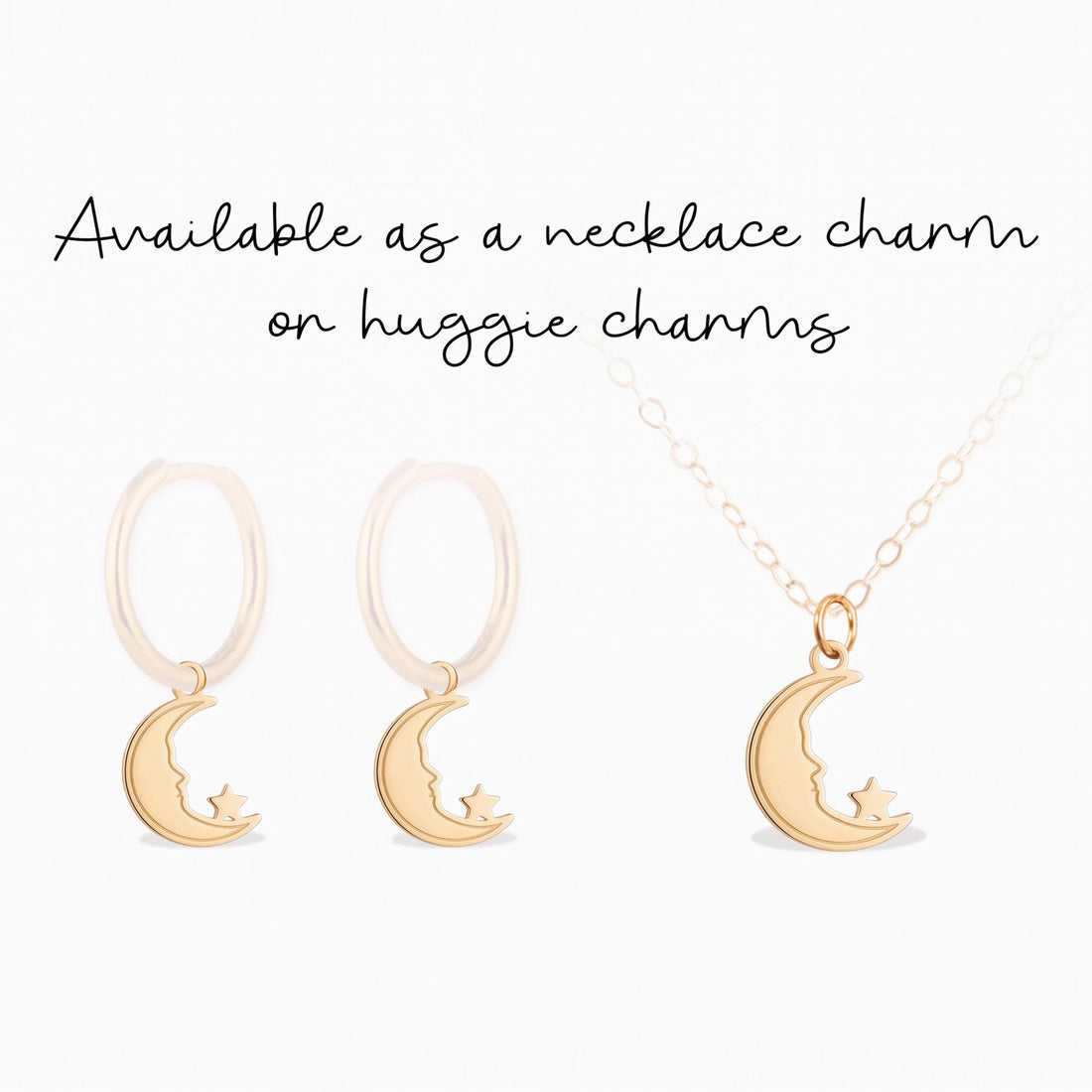 Crescent Moon Star Charm