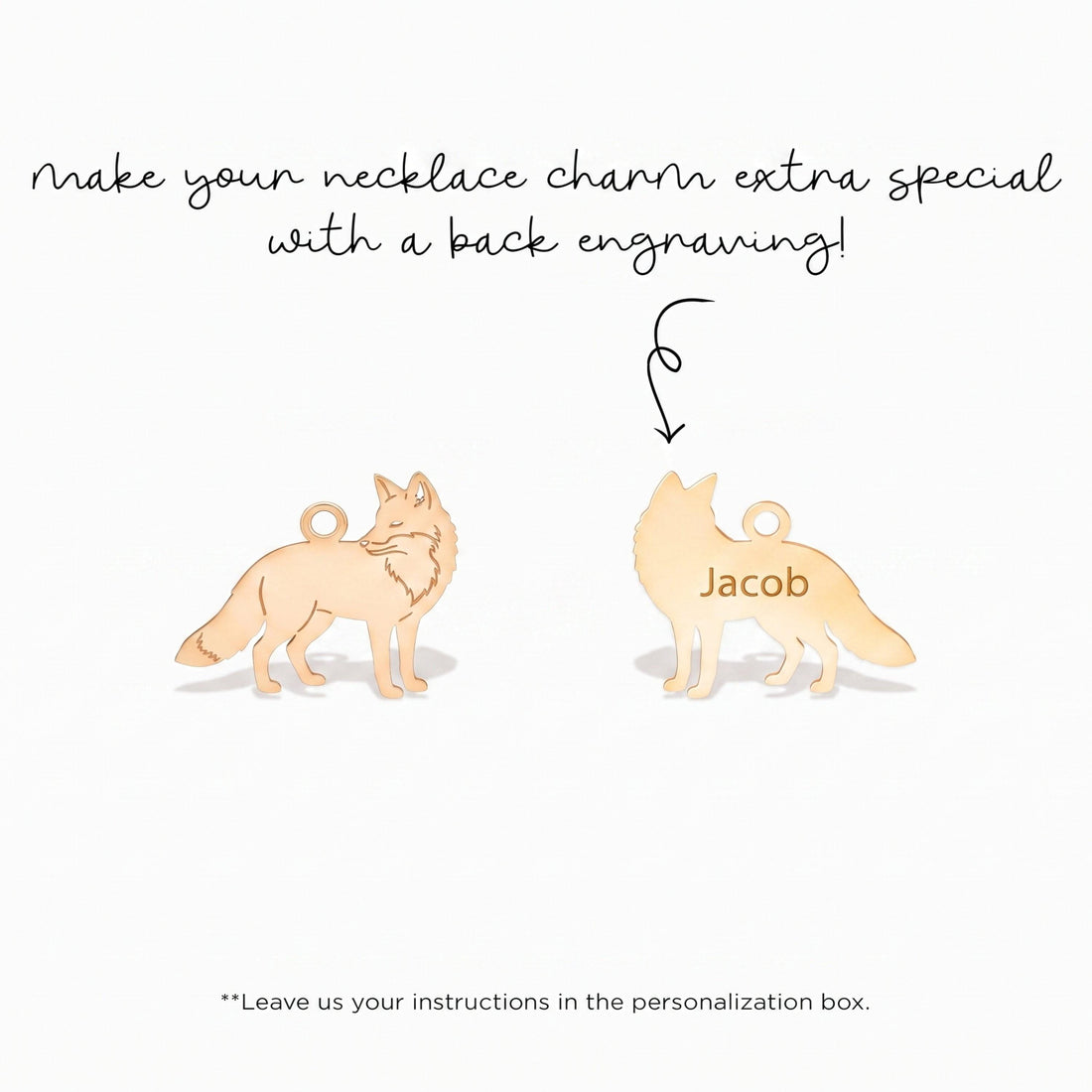Arctic Fox Necklace Charm