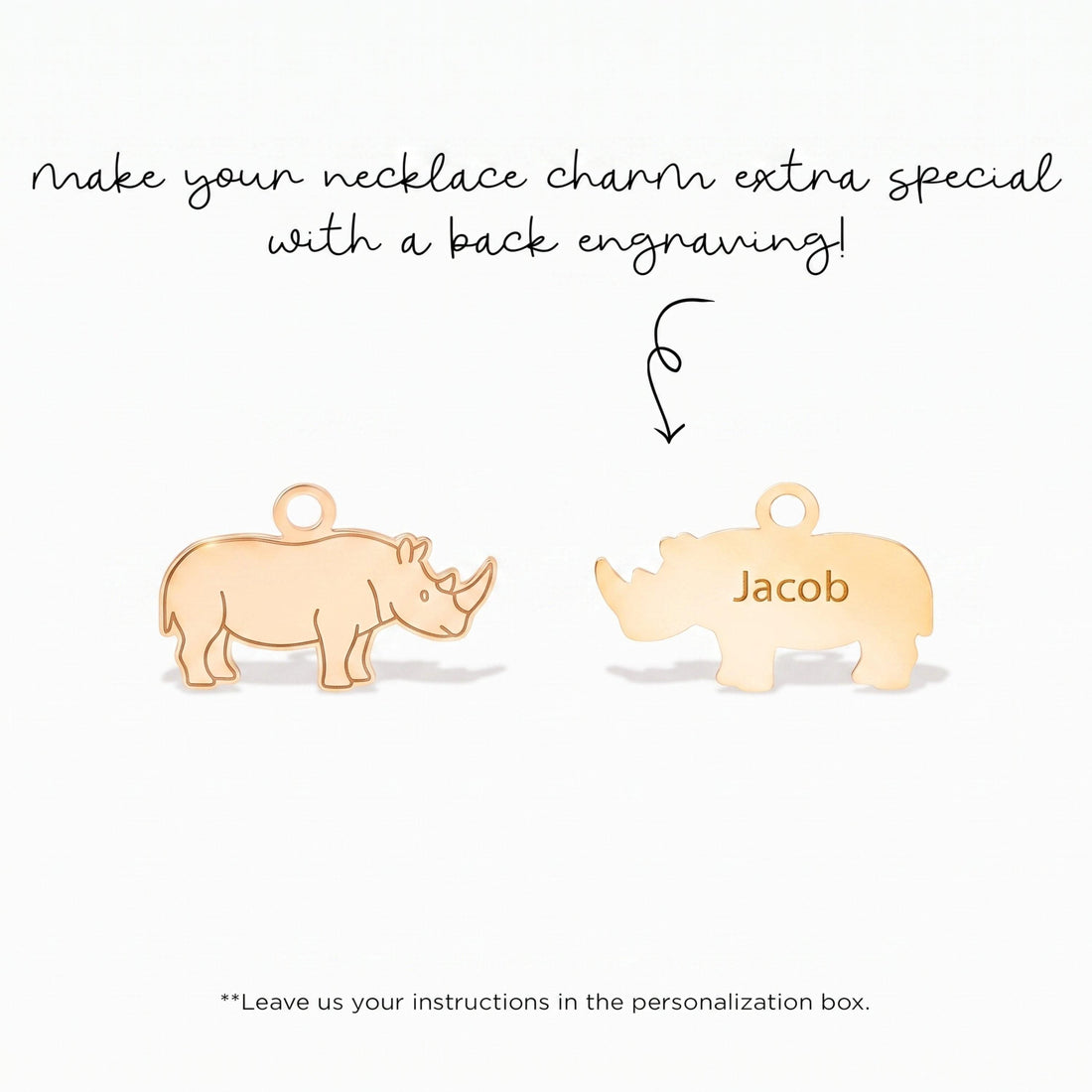 Dainty Rhinoceros Necklace Charm