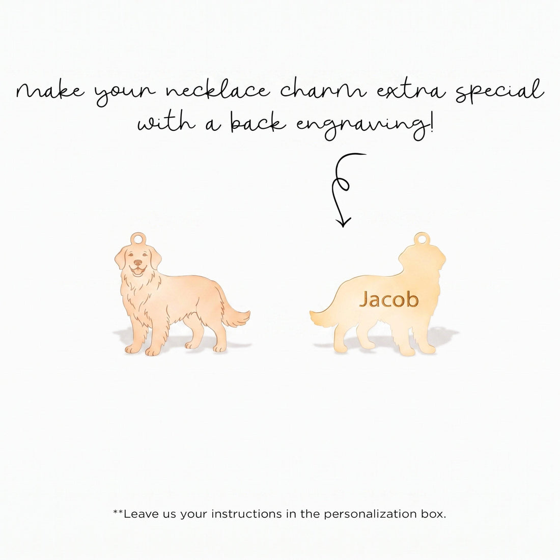 Golden Retriever Dog Necklace Charm