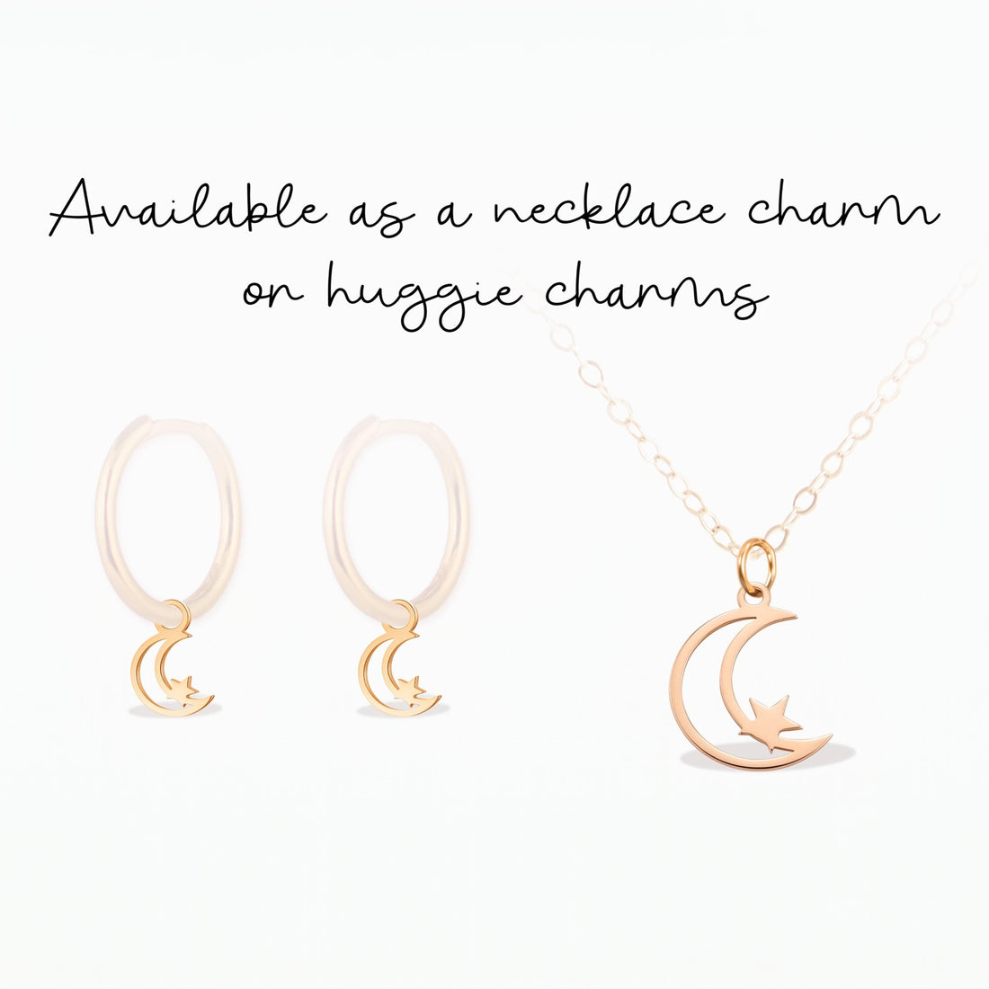 Celestial Moon Star Necklace Charm