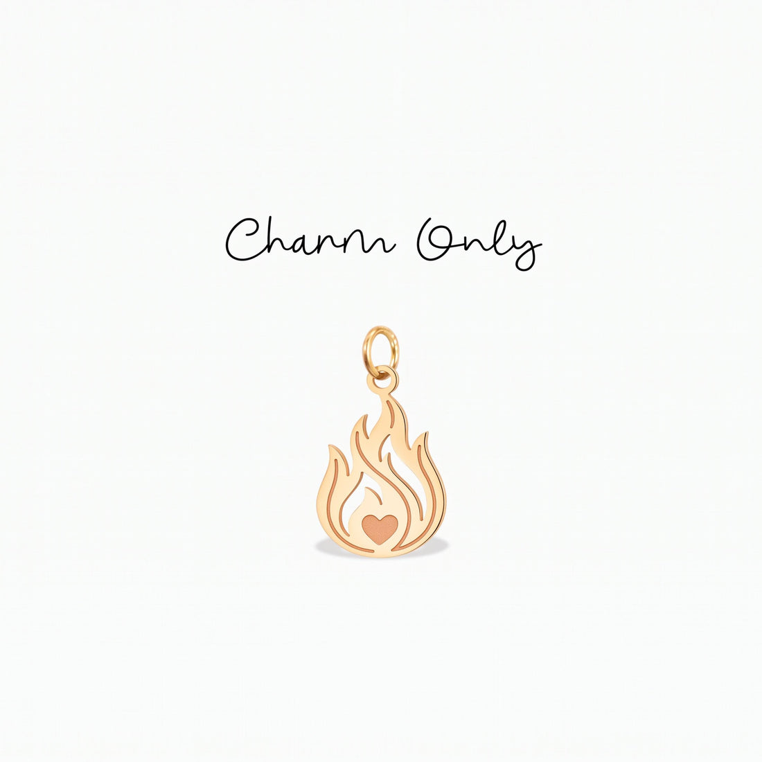 Heart Flame Necklace Charm