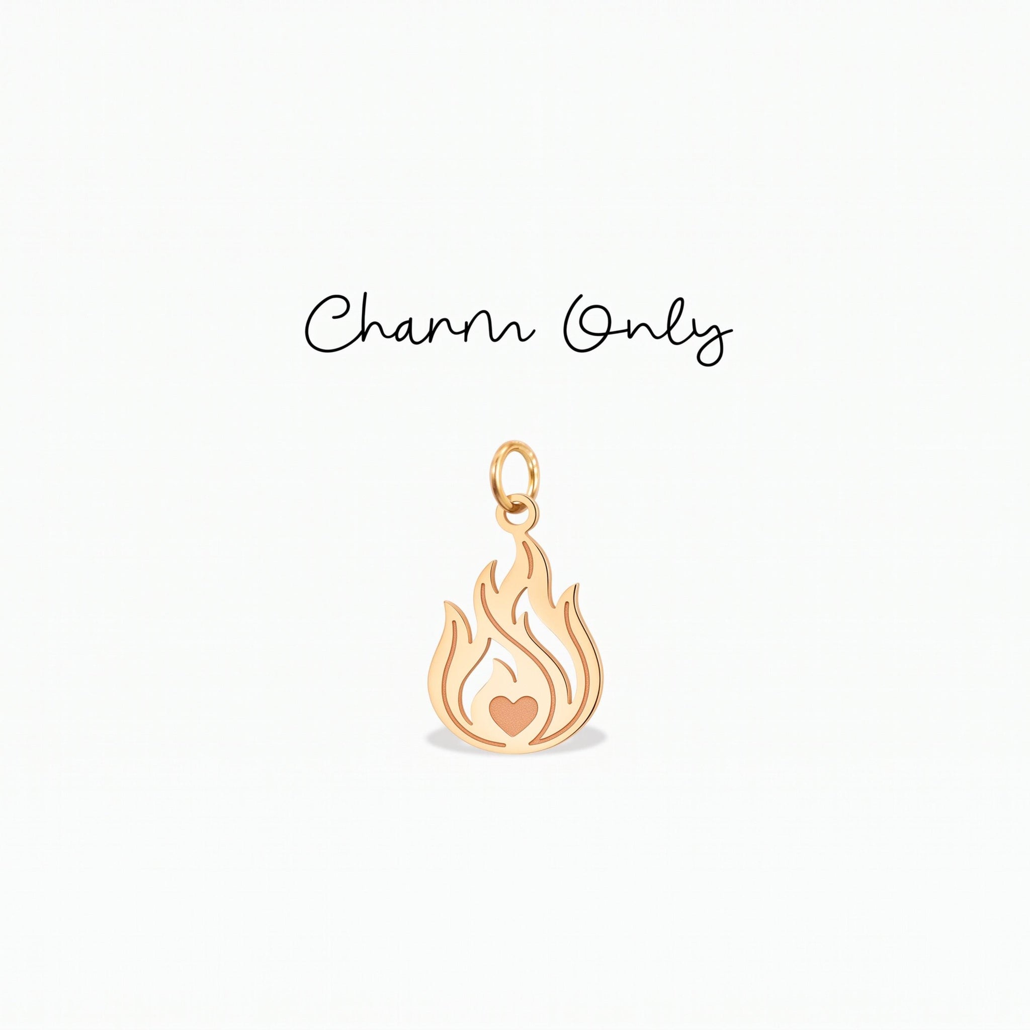 Heart Flame Necklace Charm