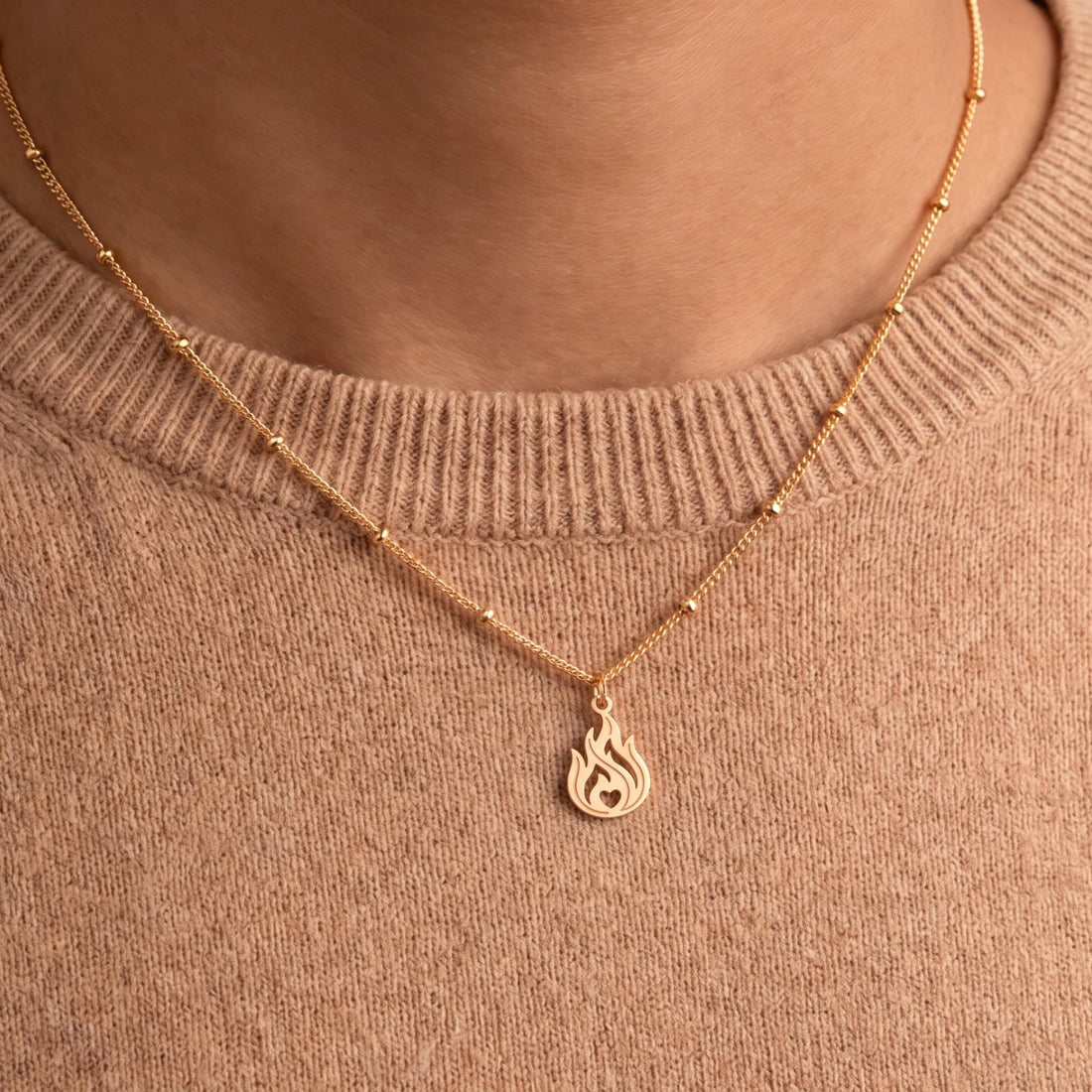 Heart Flame Necklace Charm