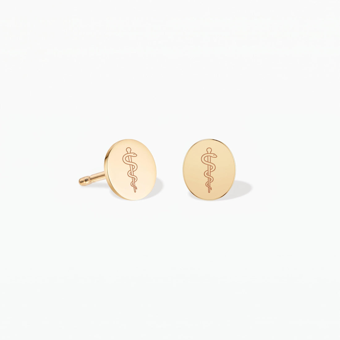 Caduceus Medical Stud Earrings