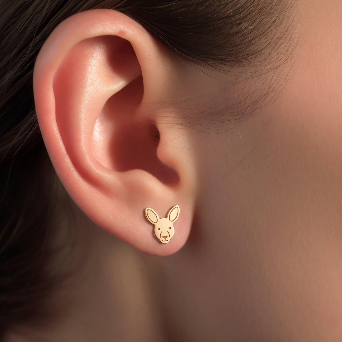 Kangaroo Charm Stud Earrings