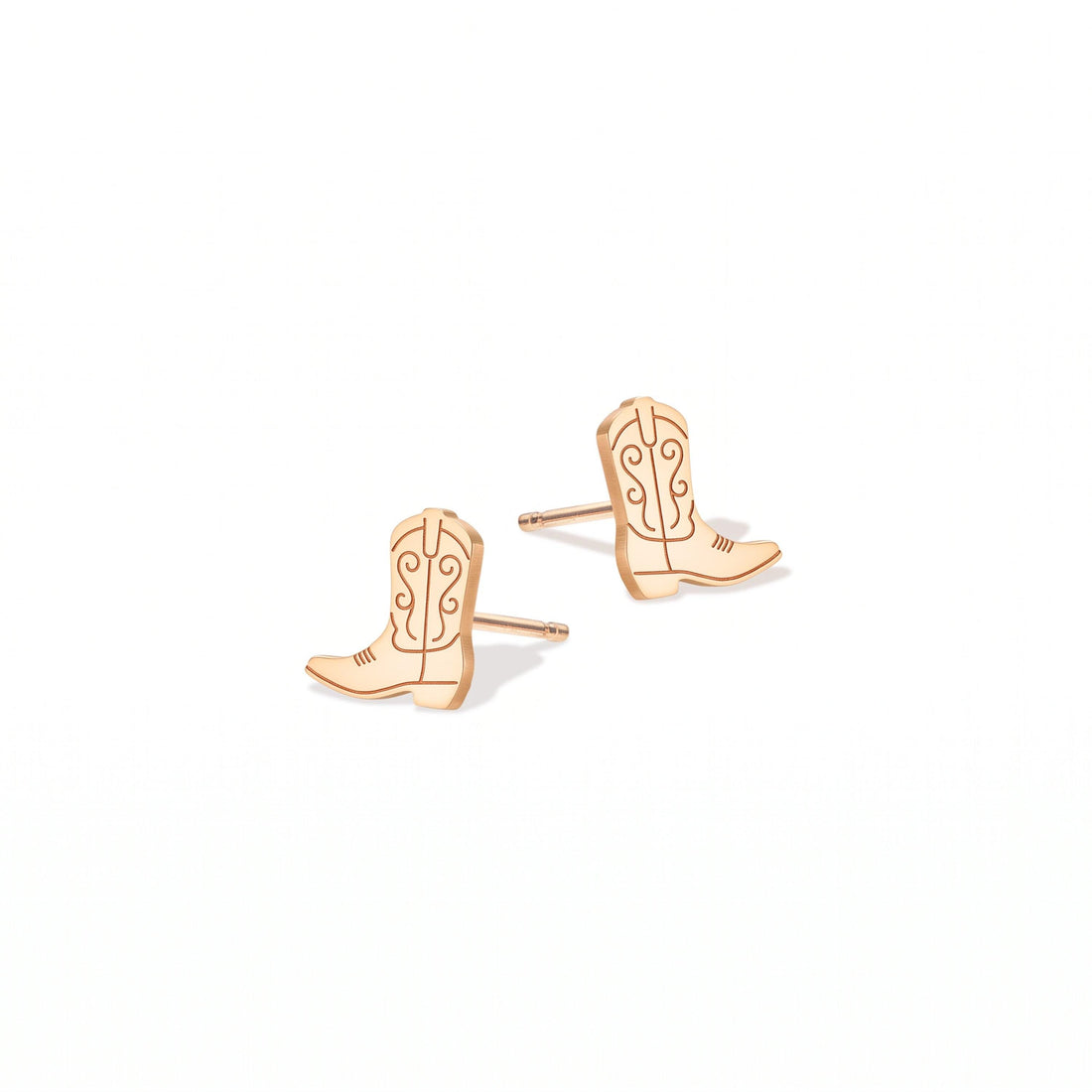 Cowboy Boot Charm Stud Earrings