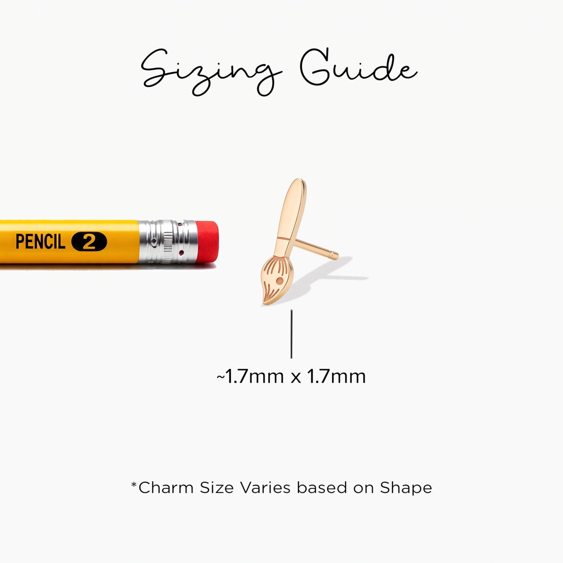Paint Brush Charm Stud Earrings