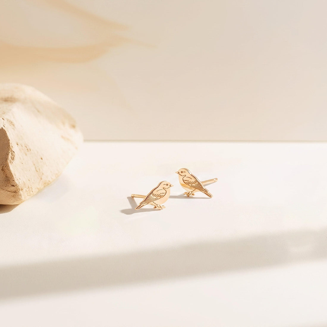 Perched Sparrow Stud Earrings