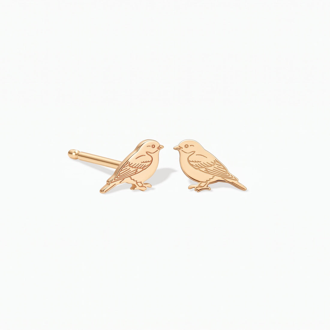 Perched Sparrow Stud Earrings