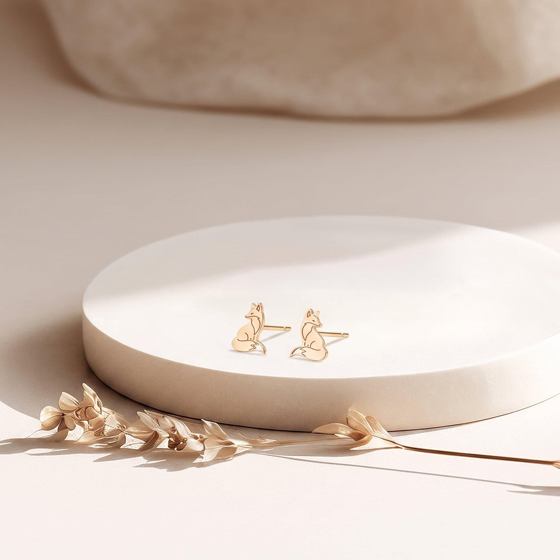 Sitting Fox Stud Earrings