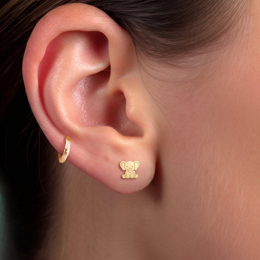 Baby Elephant Stud Earrings