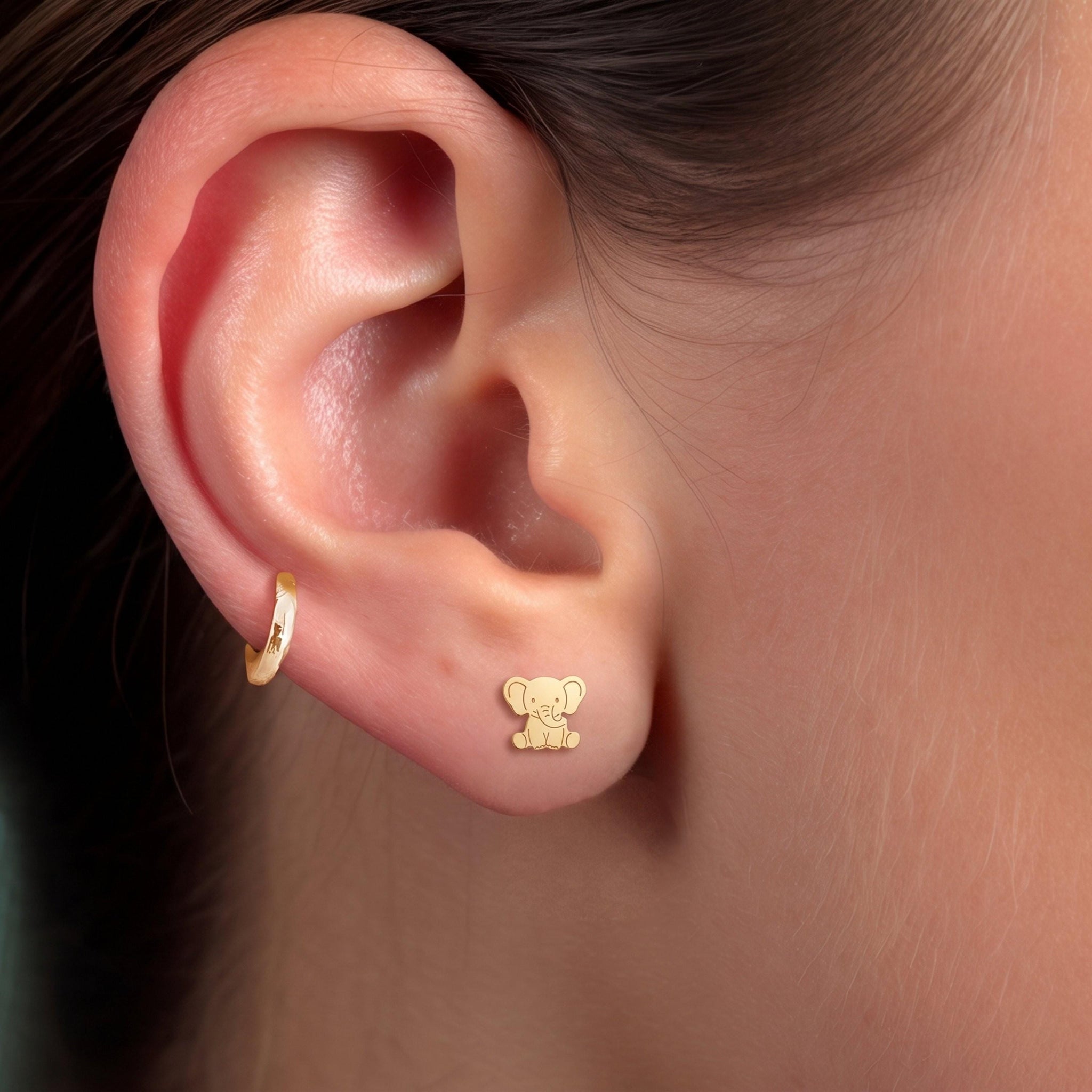 Baby Elephant Stud Earrings