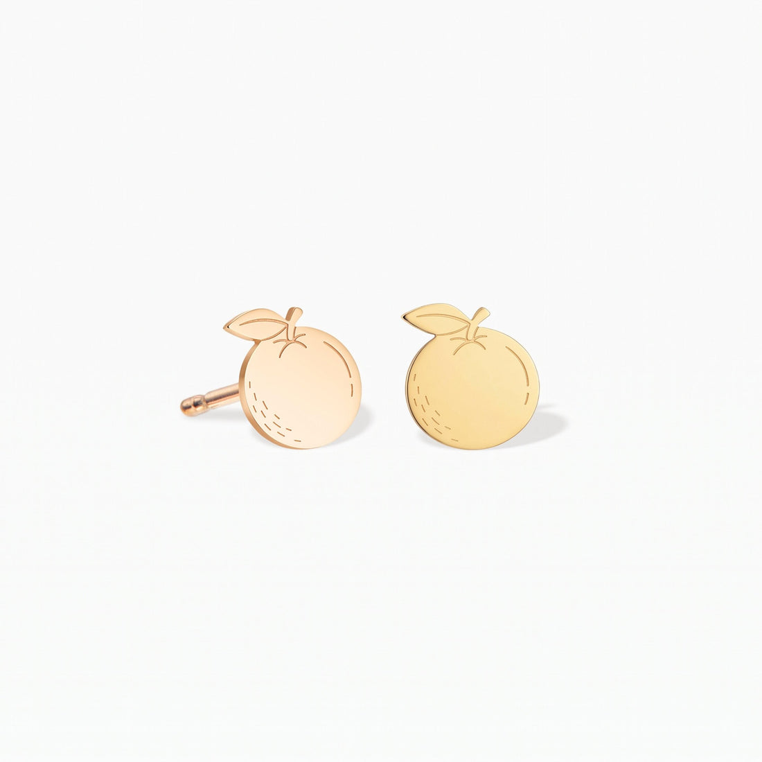 Peach Fruit Charm Stud Earrings