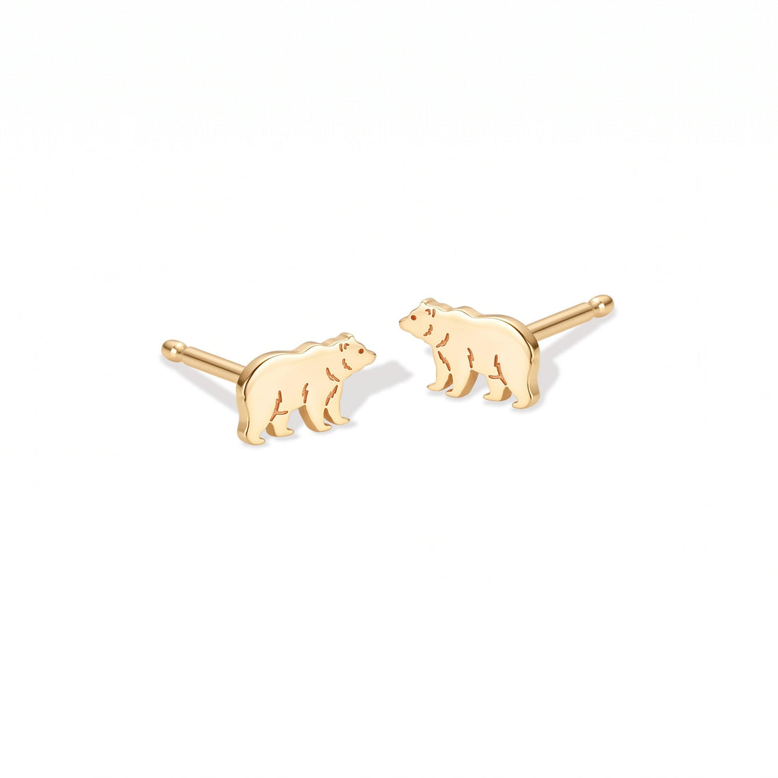 Polar Bear Charm Stud Earrings
