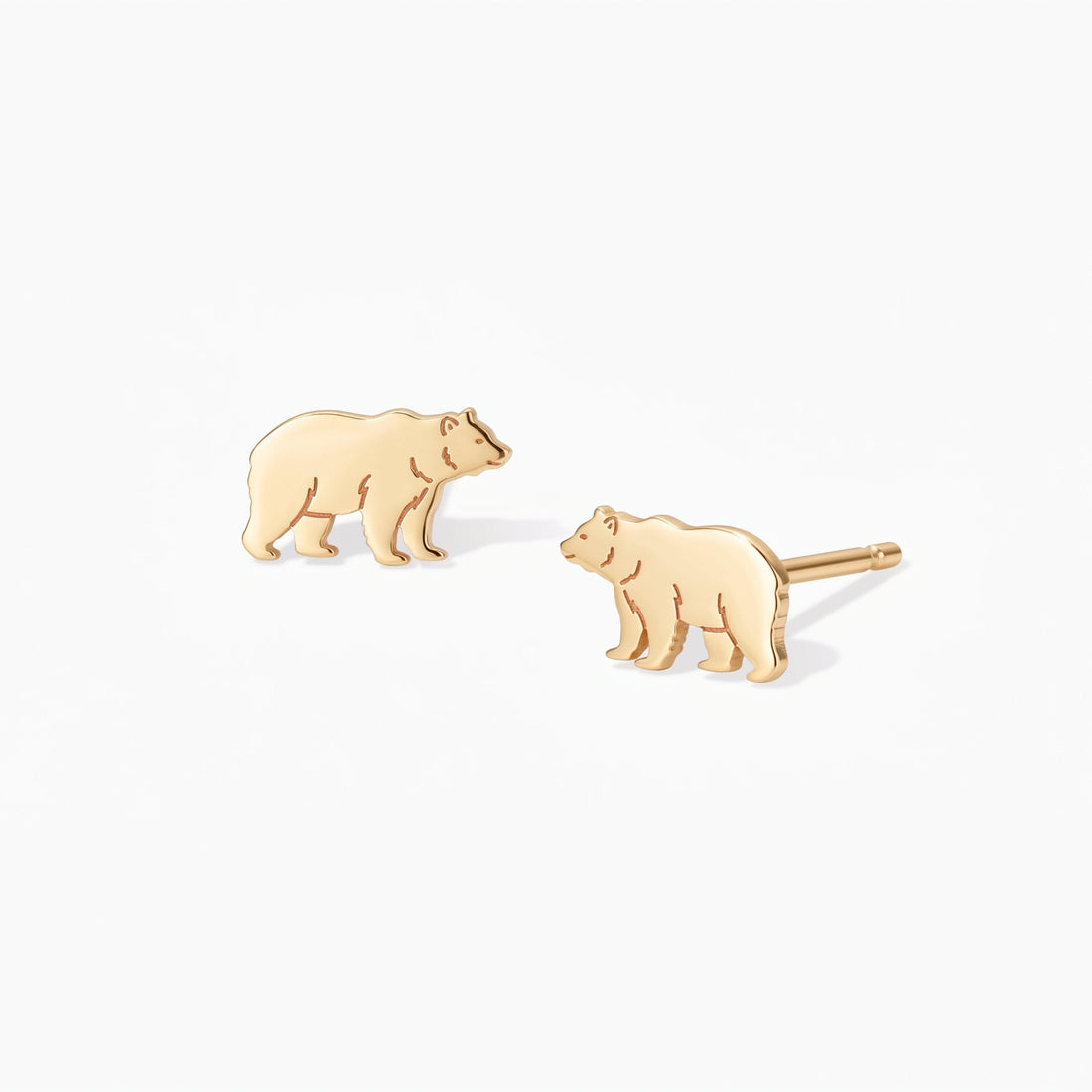 Polar Bear Charm Stud Earrings