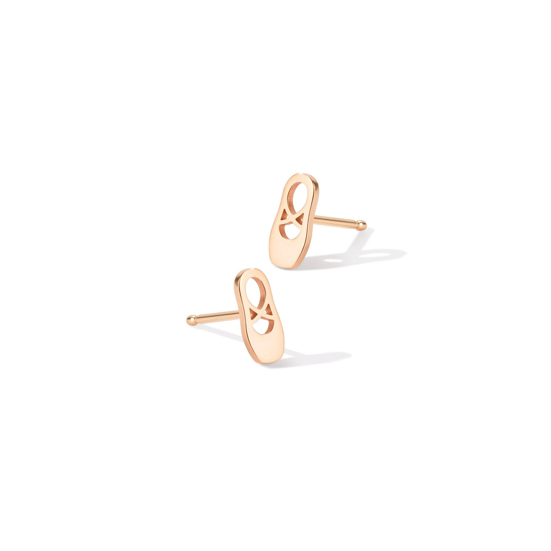 Ballet Slipper Charm Stud Earrings