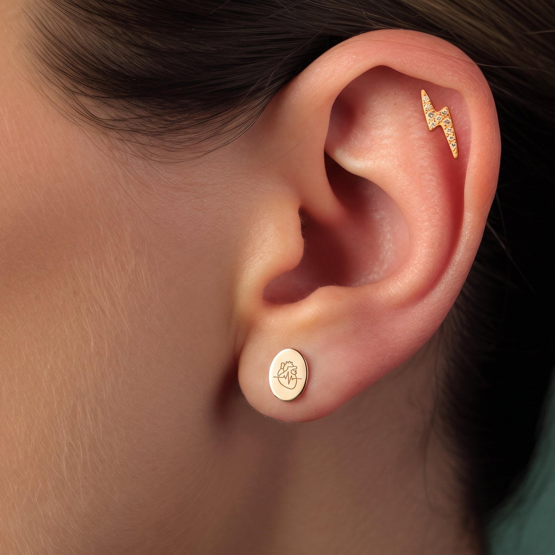 Anatomical Heart Stud Earrings