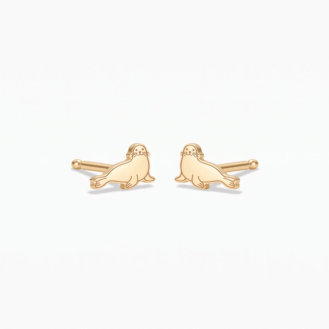 Harbor Seal Charm Stud Earrings