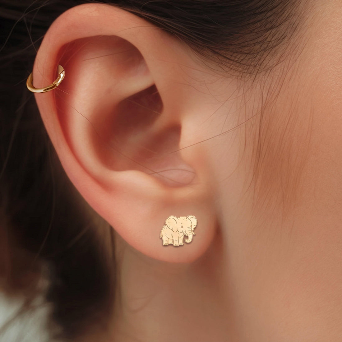 Baby Elephant Stud Earrings